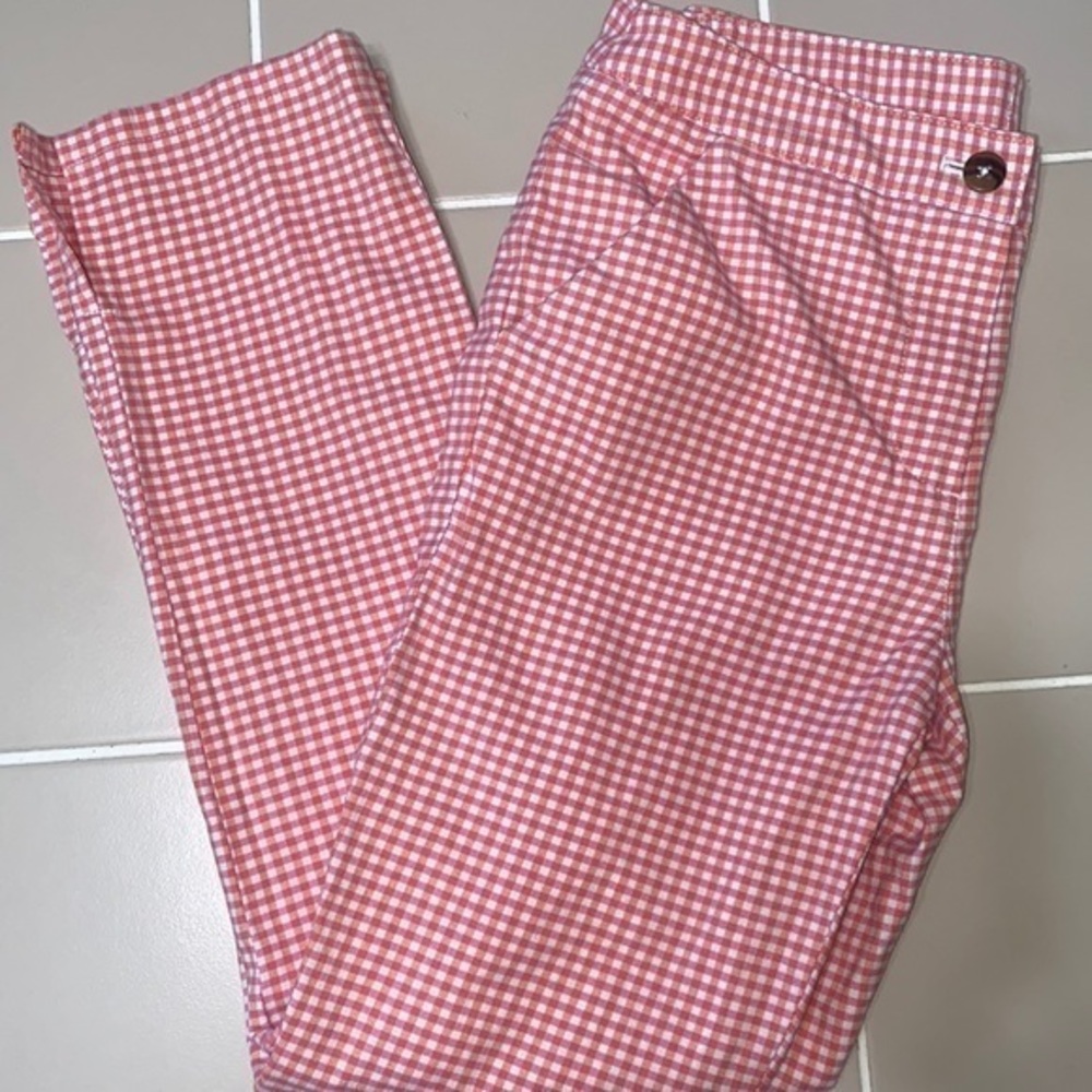Brooks Brothers Kids Pink and Orange Gingham Trousers Size 12(Girl)